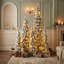 Ensemble de 5 sapins de Noël artificiels préilluminés (1,20 m, 1,80 m et 2,40 m) avec flocons de neige, lumières DEL et branches en PVC pour la décoration