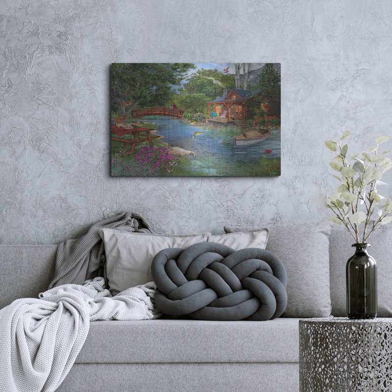 "Simple Pleasures" par Bigelow, illustrations en métal, H 24 po x l 36 po