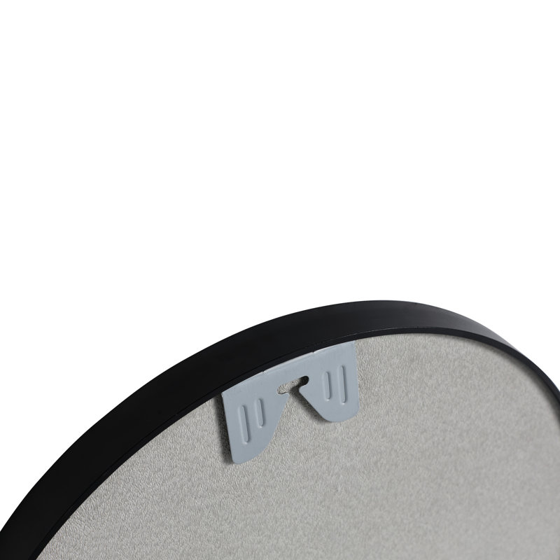 Miroir de salle de bain 18 x 35 pouces avec cadre en métal noir - verre de 4 mm de haut, arrière, moderne pour différents espaces