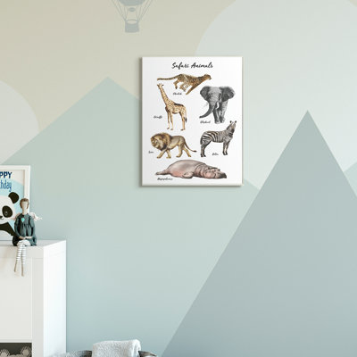 Safari, graphique animalier, aquarelle ludique