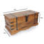 Hamdan Solid Wood Block Coffee Table with Storage