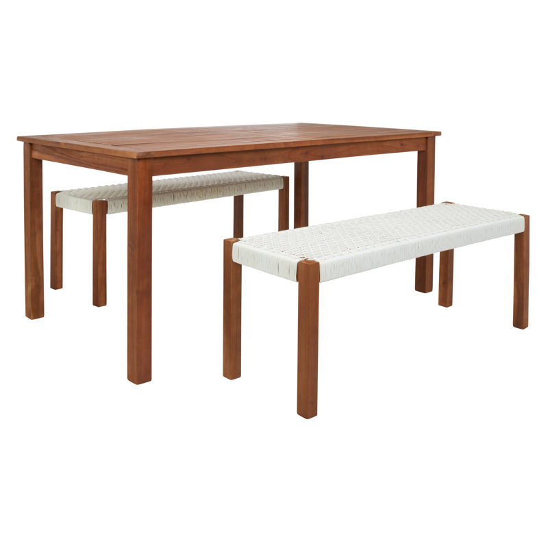 Ensemble de salle à manger rectangulaire pour 4 personnes 35,4 po Boadicea, Naturel / Blanc