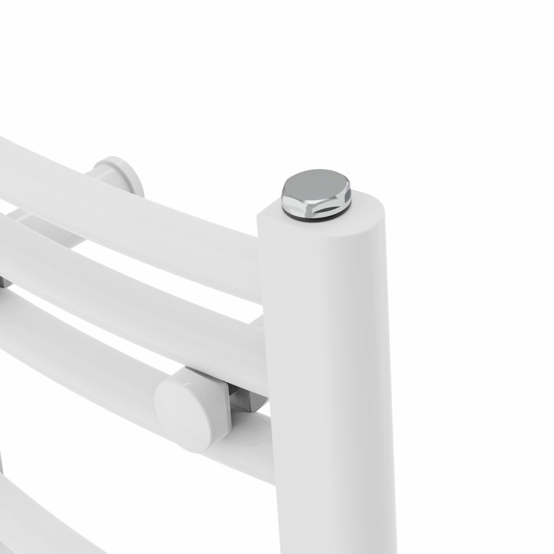 Claudene Curved Towel Rail Heated Towel Rails, 80cm H x 60cm W x 5.6cm D, White
