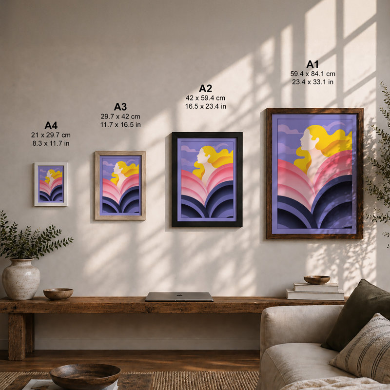 Contemplation in Layers Modern - Framed Print, A1 - 84.1 x 59.4 cm, Unframed