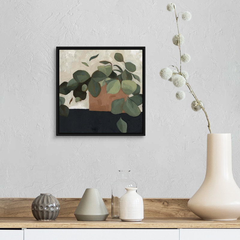 Jade Hoya II, art mural sur toile, Toile avec cadre noir, H 14 po x l 14 po