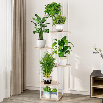 6-Tier Tall Metal Plant Stand For Indoor Outdoor Use - Multi-Tier Flower Shelf For Plants, Decorative Corner Shelf For Living Room, Patio, Balcony, Be by 17 Stories