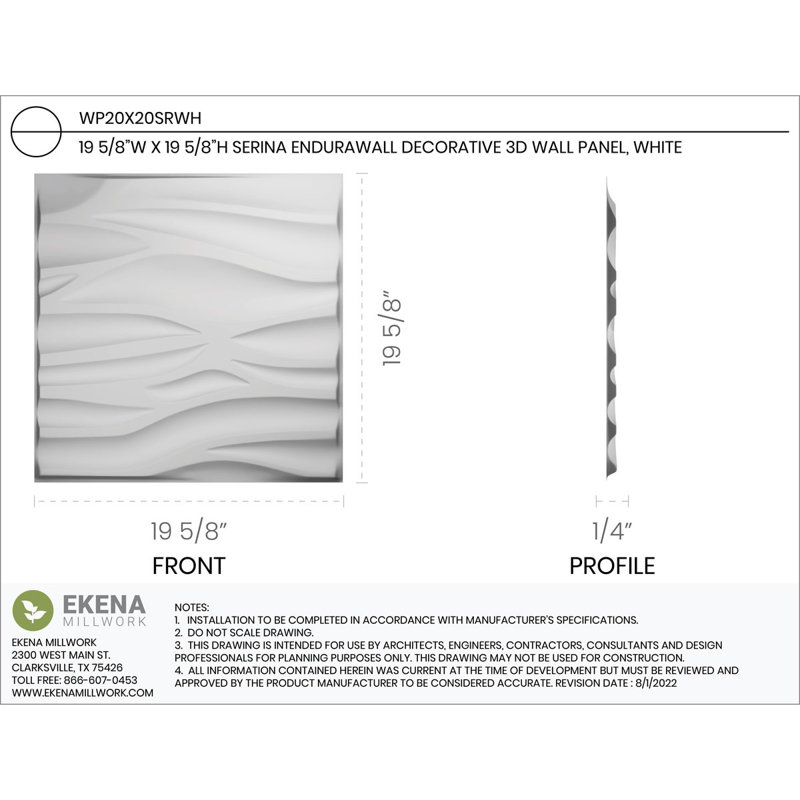 Panneau mural décoratif 3D Serina EnduraWall