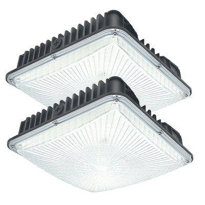  70w Commercial Led Canopy Light Fixture,2 Pack,8400 Lumens,110v Input,300w Hps/hid Replacement,for Gas Station, Carport, Warehouse, Garage White