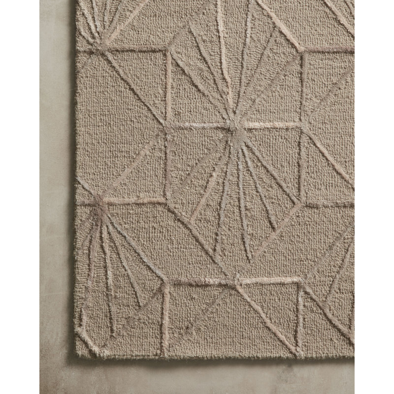 Dellon Handmade Tufted Wool Brown Rug, Rectangle 2'3" x 3'9"