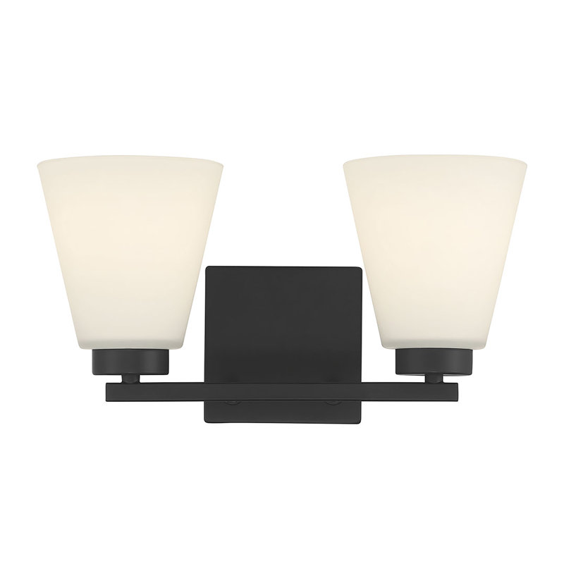 Meuble-lavabo 3 lumières Amiia, Noir, H 7 po x l 22 po x P 6 po, Trois lumières