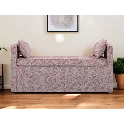 Ramvir 53" Paisley Linen Upholstered Bench