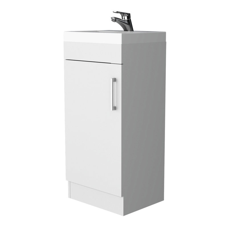Meuble-lavabo blanc pour salle de bain - Spacieux