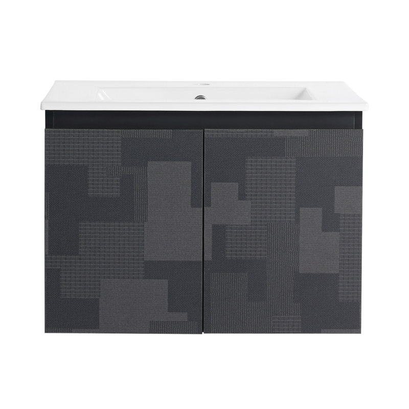 Meuble-lavabo mural 24 po avec lavabo en céramique