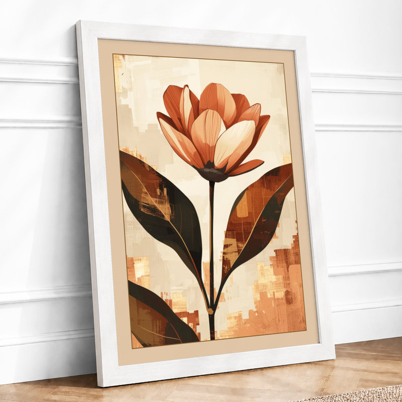 Rust Bloom Botanical - Framed Print, A3 - 42.0 x 29.7 cm, White