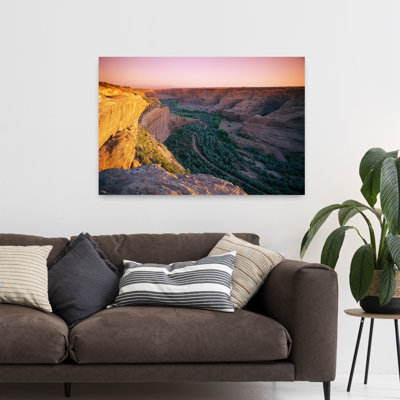 Landscape With Canyon Under Clear Sky At Sunset, Canyon De Chelly National Monument, Arizona, Usa Abstract Contemporary Architecture Landscape Wall...