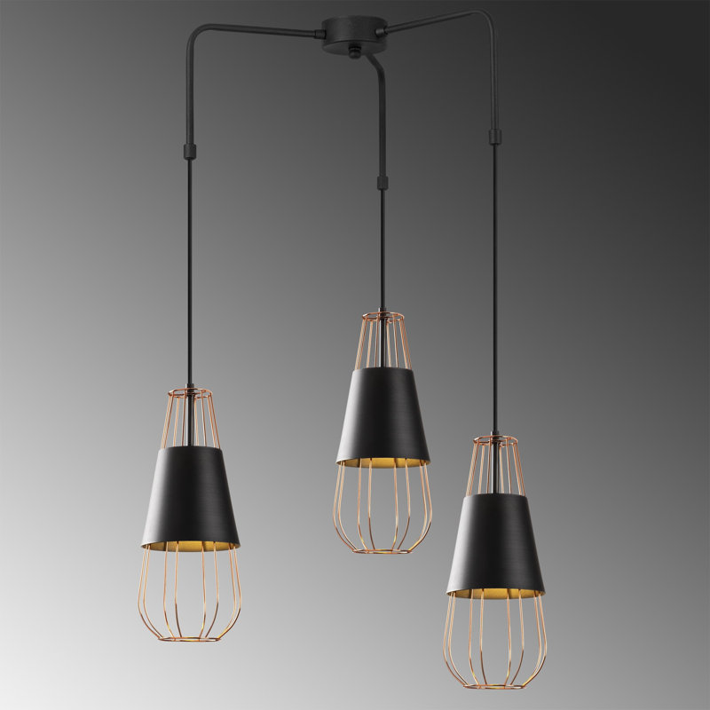 Luminaire suspendu géométrique à 3 lumières Myrtle