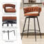 Annemarie Bar stool (set of 4) with backrest, metal feet, black, upholstered bar stool, rounded seat cushion, without armrests-1528843922