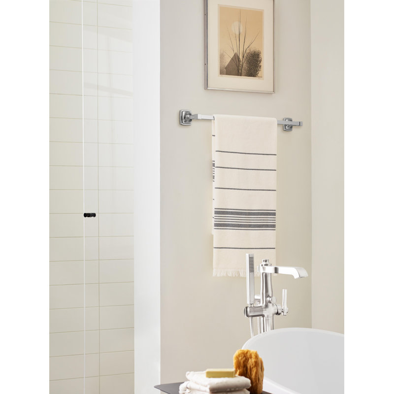 Barre à serviettes murale 26,25 po Stature, P 2,9 po x L 26,2 po x H 0,56 po, Chrome