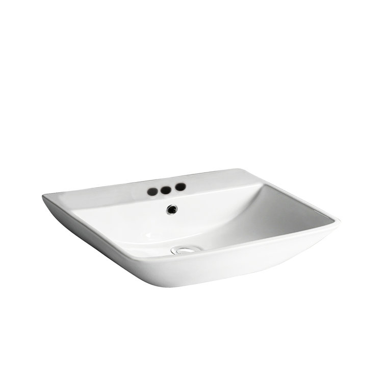 Barclay Summit 17'' White Vitreous China Rectangular Bathroom Sink with Overflow