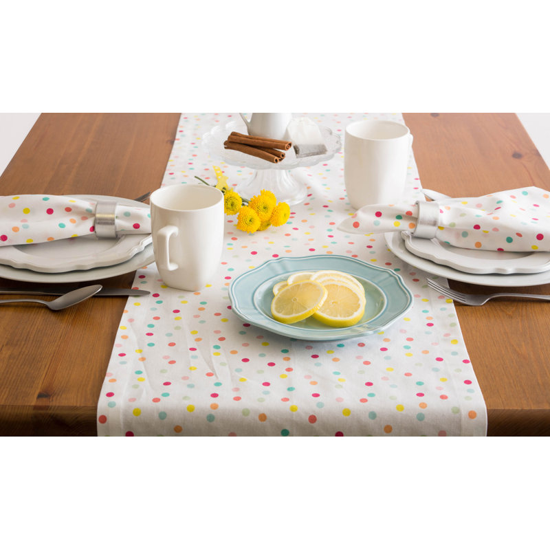 Achsah Polka Dots Table Runner, 72" L x 14" D