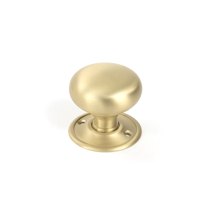 Mushroom Interior Mortise Knobset, Satin Brass