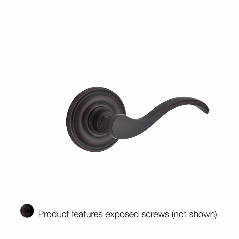 Curve Single Dummy Door Lever with Traditional Round Rose, Venetian Bronze, Right