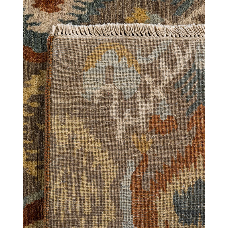 Tapis unique rouille noué à la main de 9 pi 0 po x 12 pi 1 po Lynze
