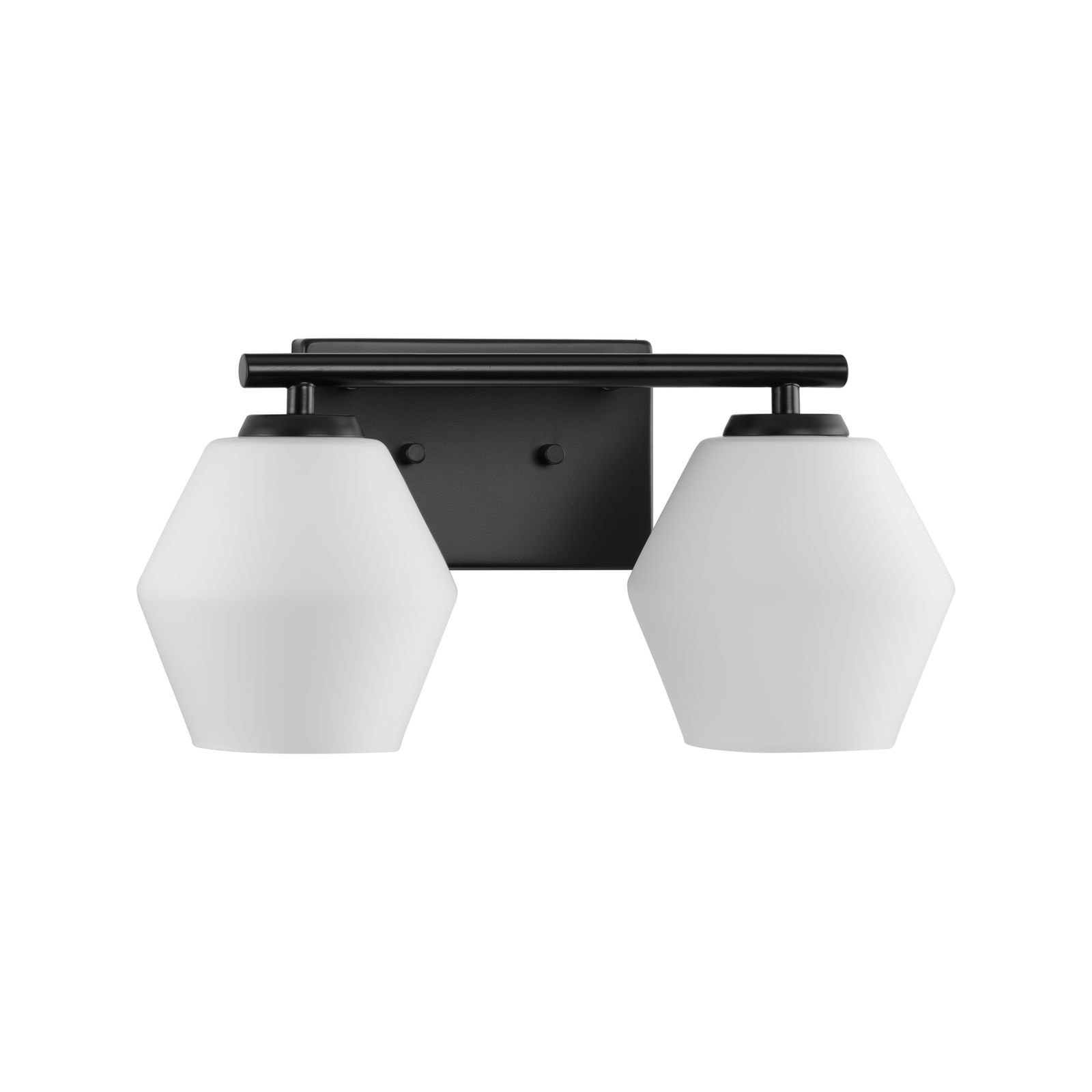 Audryna 2 Light Frosted Dimmable Vanity Light, Matte Black