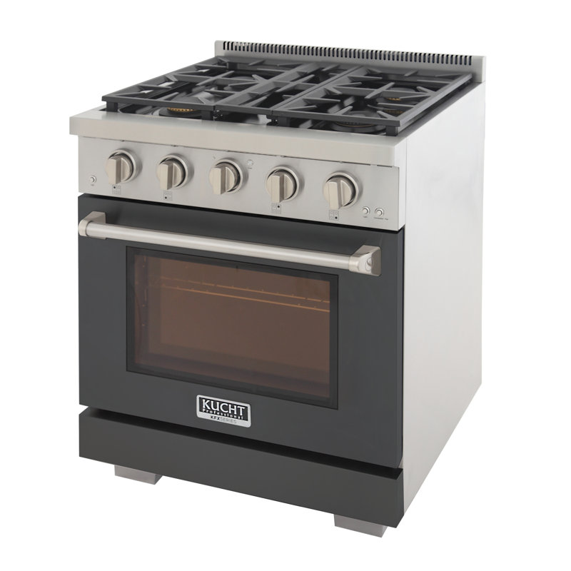 Kucht 30'' W Free Standing Range, Liquid Propane, Grey