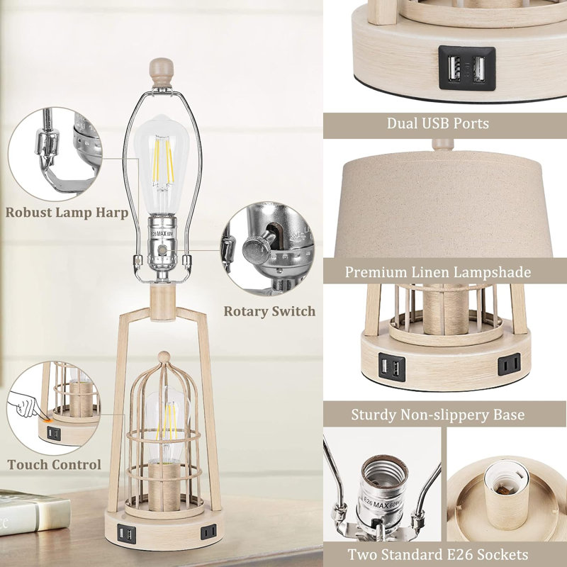 Quinnlyn Metal USB Table Lamp