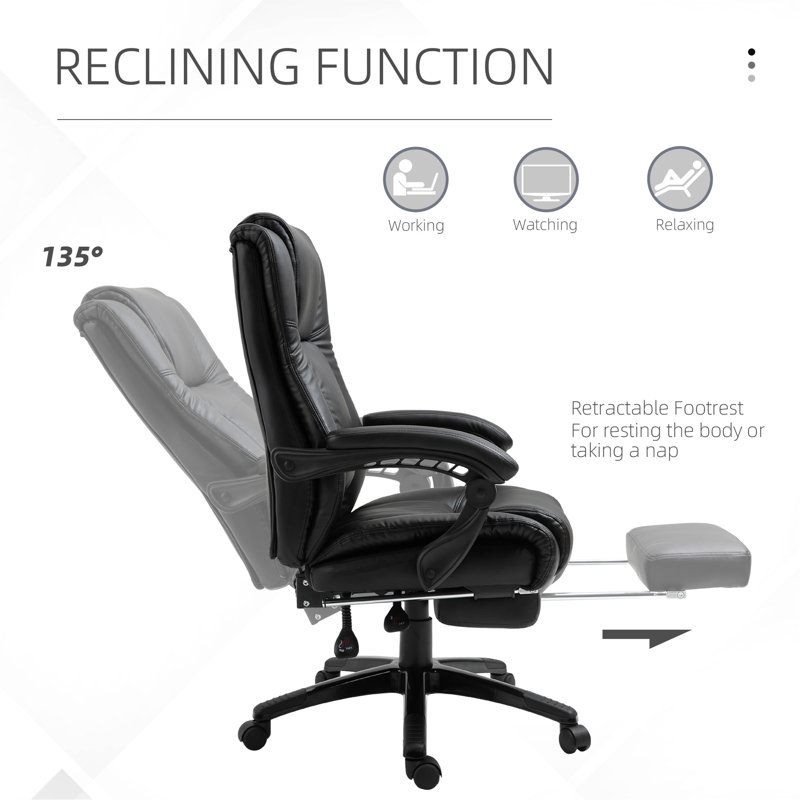 Black High Back Leather Swivel Executive Office Chair