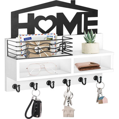 Decorative Wooden Mail And Key Organizer