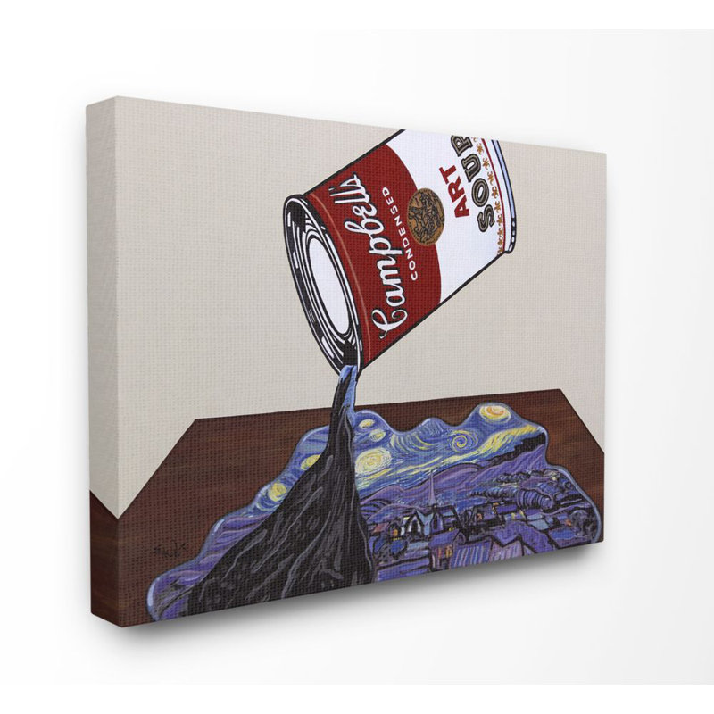«Art Soup Van Gogh Andy Warhol Parody Modern Design», impression sur toile, Toile tendue, H 16 po x l 20 po x P 1,5 po