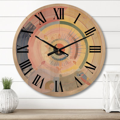 Horloge murale Tilbury Serendipity In Retro Rose Pastel I - Abstract Spirals