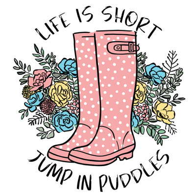 Rain Boots Jump In Puddles - Wrapped Canvas Art Prints