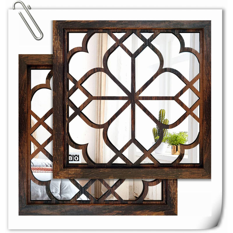 Solid Wood Wall Decor, 20" H x 20" W x 1" D, Brown