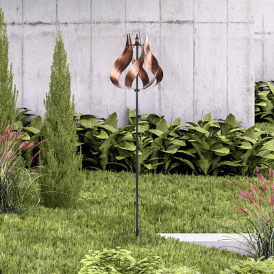 Lenda 70.12'' H Metal Kinetic Tulip Windmill