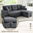 83in. Modular Sectional Pull Out Sleeper Sofa Bed with Storage Chaise