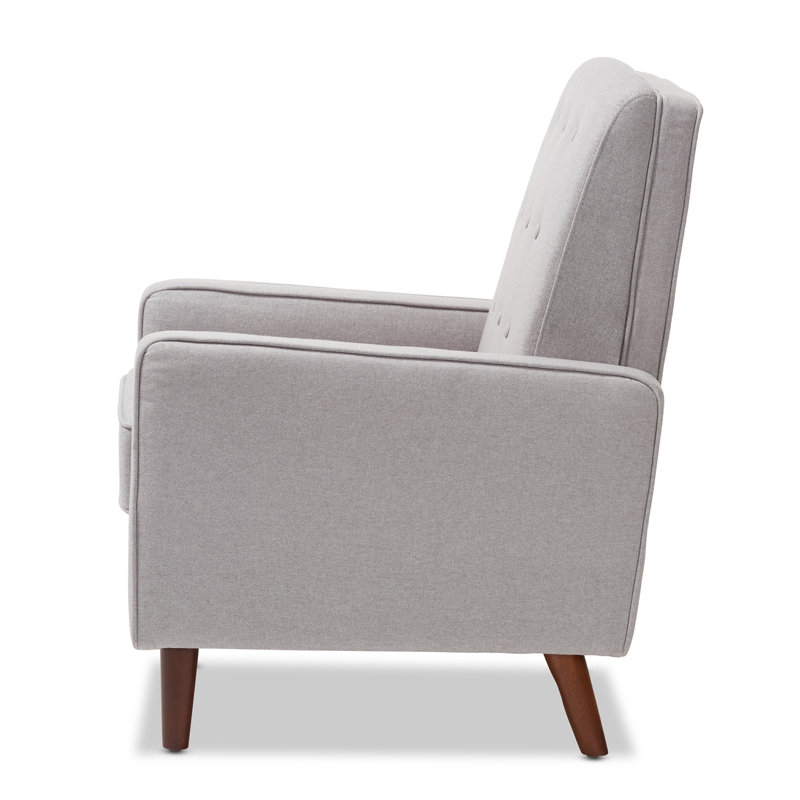 Mathias Light Gray Manual Reclining Mid-Century Arm Chair