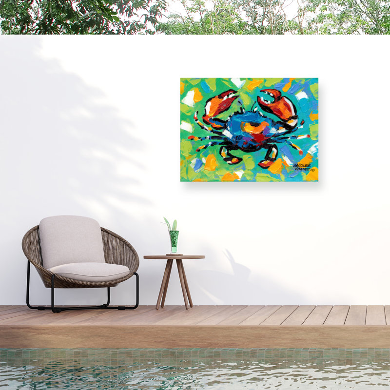 Toile d'extérieur «Seaside Crab II» de Carolee Vitaletti, H 35 po x l 47 po x P 1,5 po