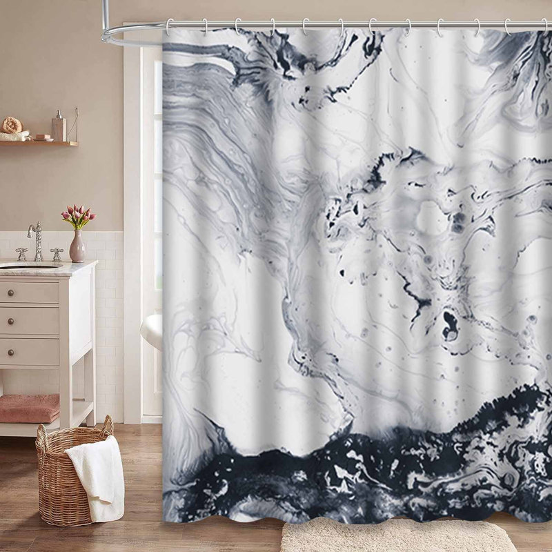 Rideau de douche imperméable avec 12 crochets, L 72 po x l 84 po