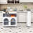 Rolling Kitchen Island with Extended Table, Kitchen Island with LED Light, Power Outlets and Storage-1316368928