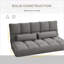 Fauteuil convertible Lazy - fauteuil convertible avec dossier / appui-tête réglable + 2 coussins | Gris foncé | Polyester-1885603790