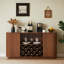 Armoire de rangement multifonctionnelle avec support à vin et porte-verres, tablettes réglables pour le rangement du vin et le bar à café