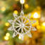 Joyeux Noel 4.75'' Geometric Snowflakes Holiday Shaped Ornament