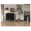 Buffet noir tissé avec rangement et tablettes réglables - Buffet décoratif arqué moderne pour la salle à manger, la cuisine et le salon