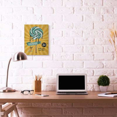 Lollipop Vintage Comic Book Yellow Blue Design by Ester Kay - Graphic Art