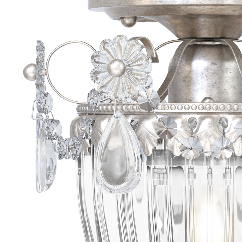 Bagatelle 1 - Light Semi Flush Mount, Antique Silver, Heritage Handcut