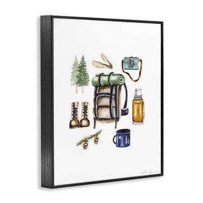 Hiking Essentials Chart Framed Giclee Art, design by Heather Desormeaux