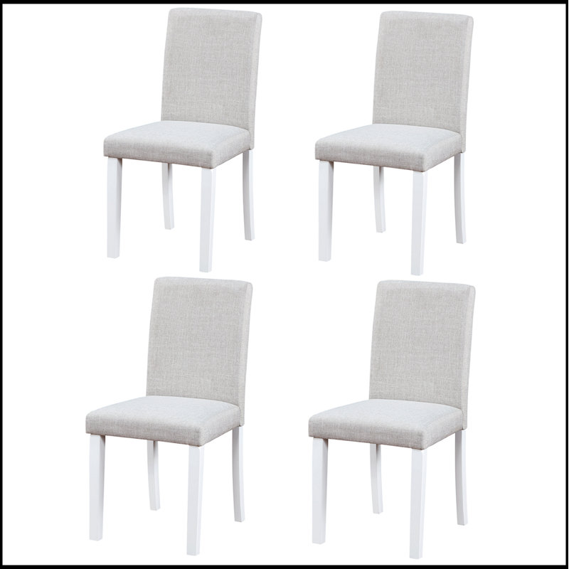 Élégant ensemble de chaises de salle à manger en bois massif pour 4 avec sièges rembourrés, pour le confort et l'élégance de tout décor.